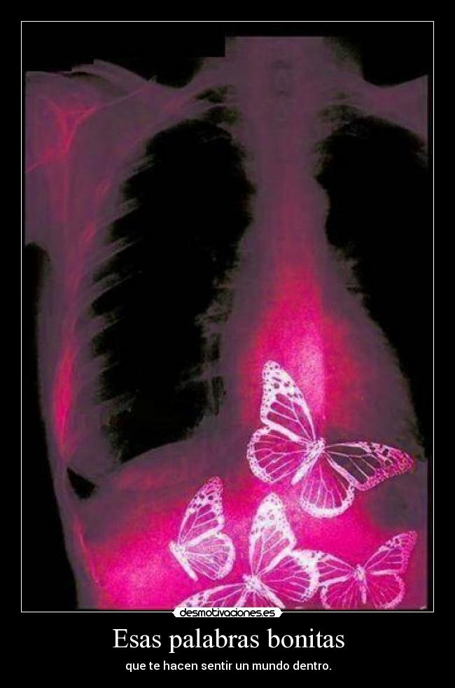 Esas palabras bonitas - que te hacen sentir un mundo dentro.