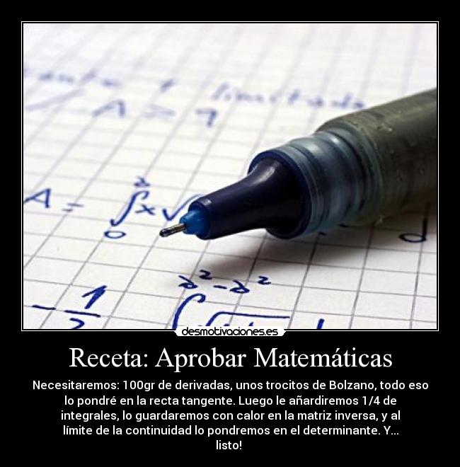 Receta: Aprobar Matemáticas - 