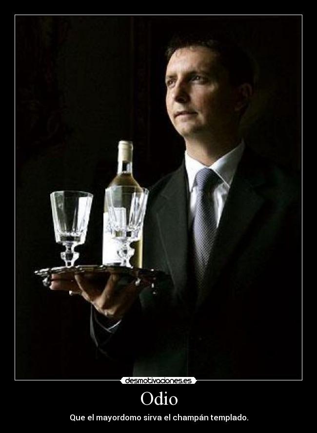 Odio - Que el mayordomo sirva el champán templado.