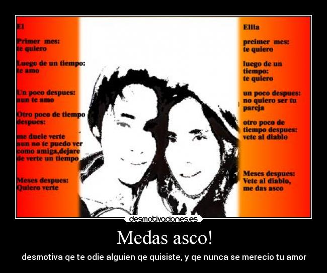Medas asco! - desmotiva qe te odie alguien qe quisiste, y qe nunca se merecio tu amor