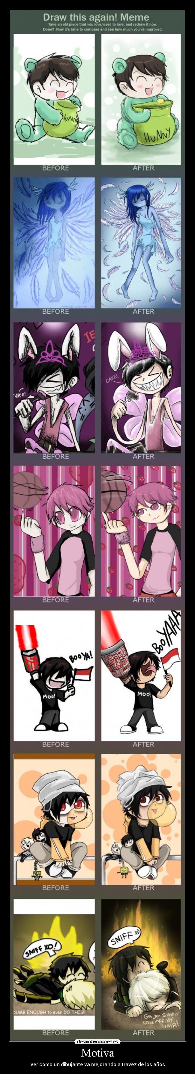Motiva - ver como un dibujante va mejorando a travez de los años