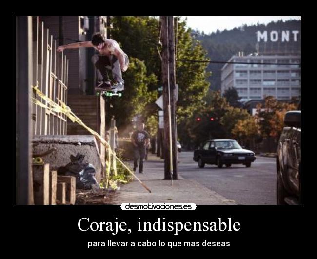 Coraje, indispensable - para llevar a cabo lo que mas deseas