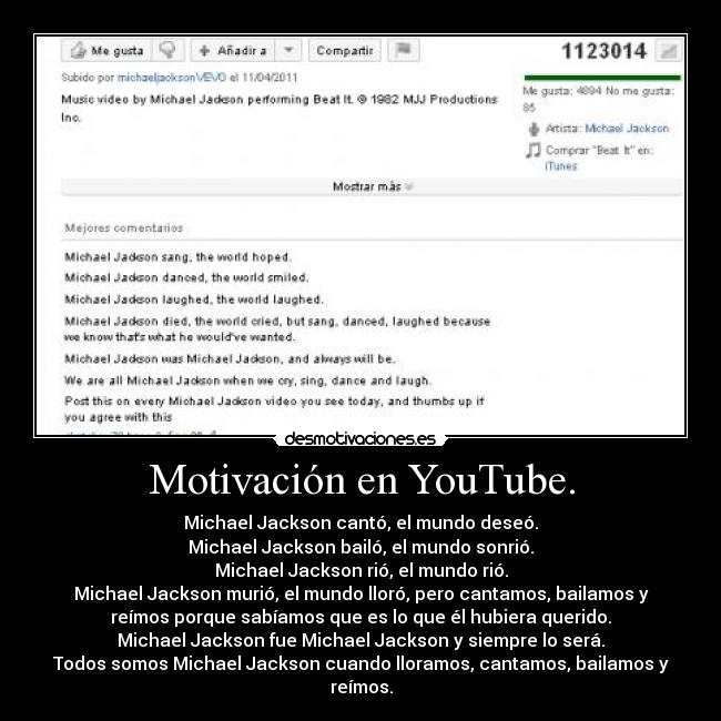 Motivación en YouTube. -