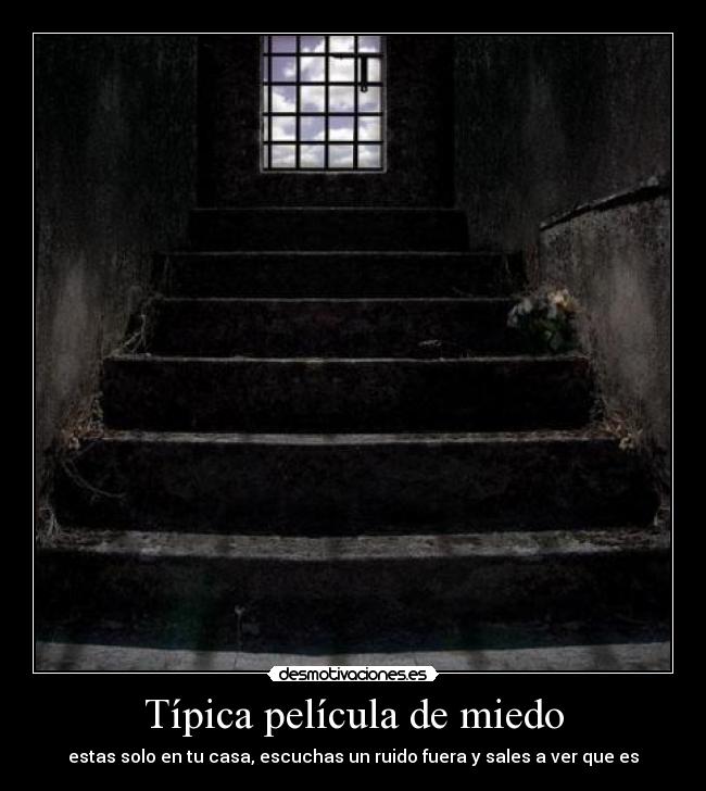 Típica película de miedo - estas solo en tu casa, escuchas un ruido fuera y sales a ver que es