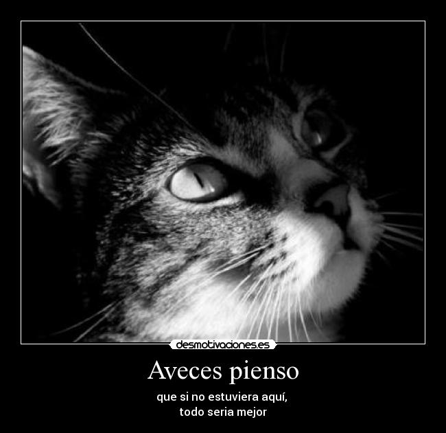 Aveces pienso - que si no estuviera aquí,
todo seria mejor