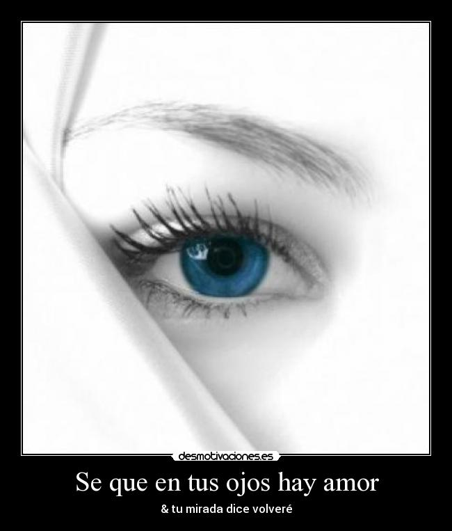 Se que en tus ojos hay amor - & tu mirada dice volveré