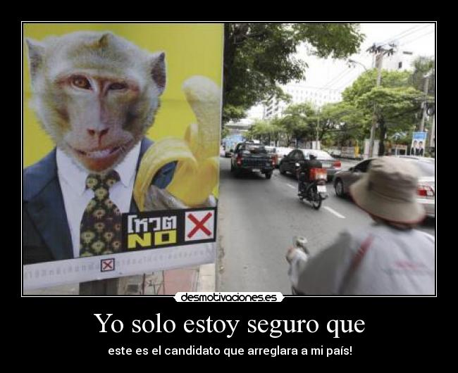 carteles mono candidato xd banana lol jajajaja desmotivaciones