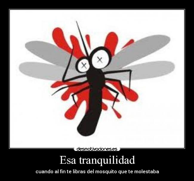 Esa tranquilidad - cuando al fin te libras del mosquito que te molestaba