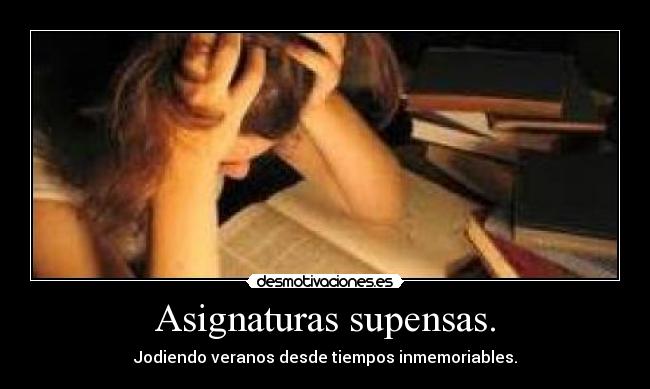 Asignaturas supensas. - Jodiendo veranos desde tiempos inmemoriables.
