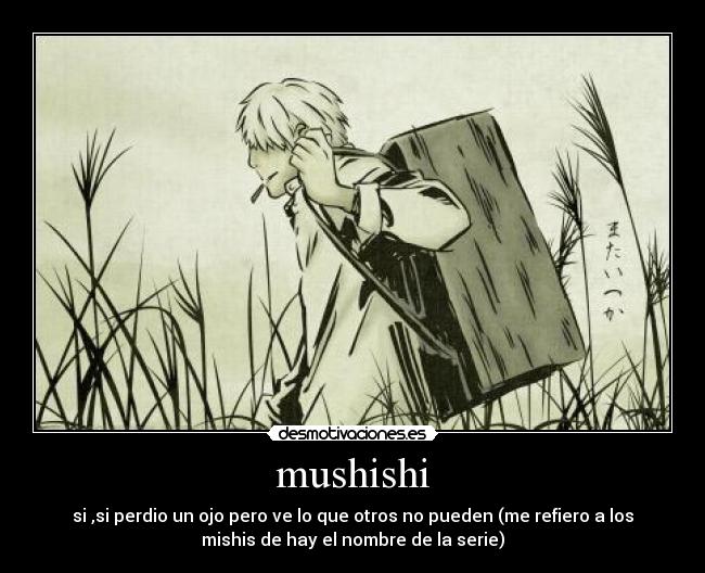 mushishi - si ,si perdio un ojo pero ve lo que otros no pueden (me refiero a los
mishis de hay el nombre de la serie)