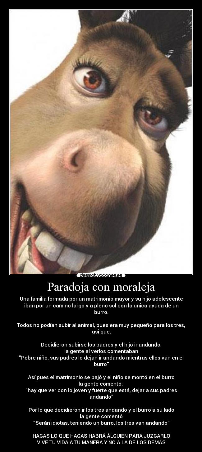 Paradoja con moraleja -
