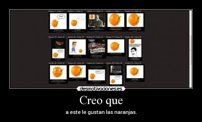 Creo que - a este le gustan las naranjas.