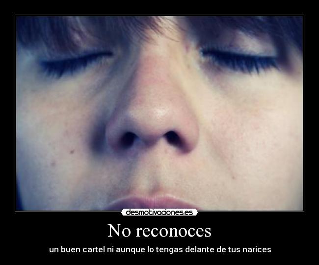 No reconoces - un buen cartel ni aunque lo tengas delante de tus narices