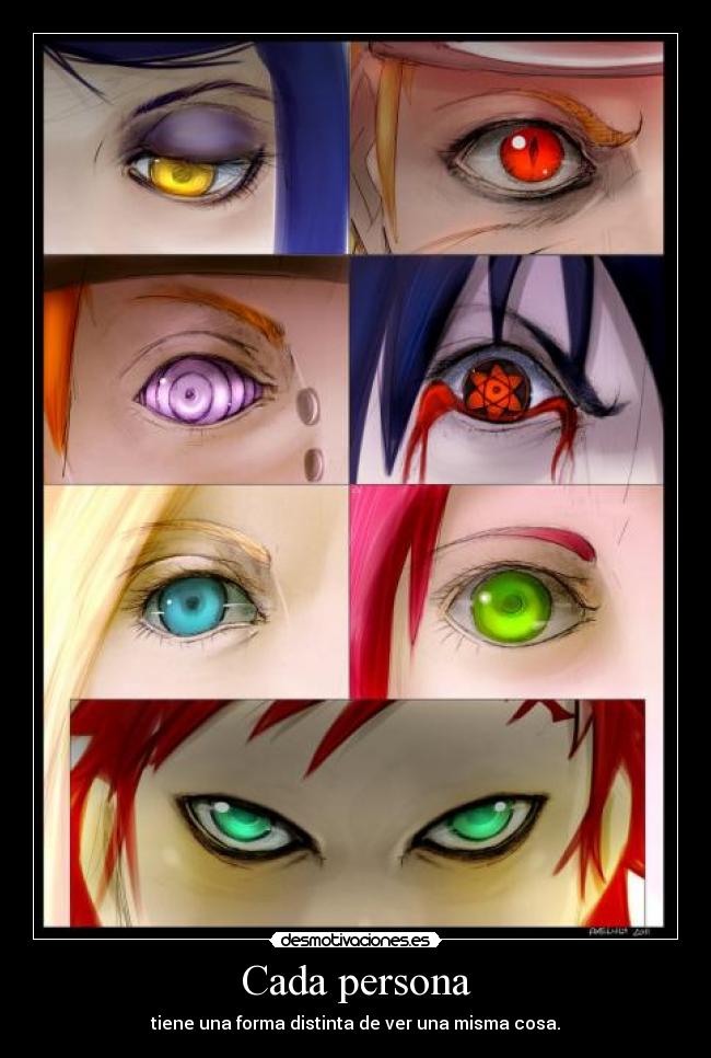 carteles persona distinta mirar mirada cosa naruto gaara sakura sasuke rga desmo desmotivaciones desmotivaciones