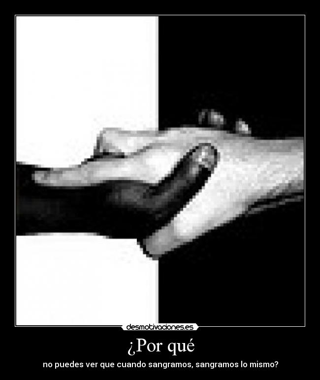 ¿Por qué - no puedes ver que cuando sangramos, sangramos lo mismo?