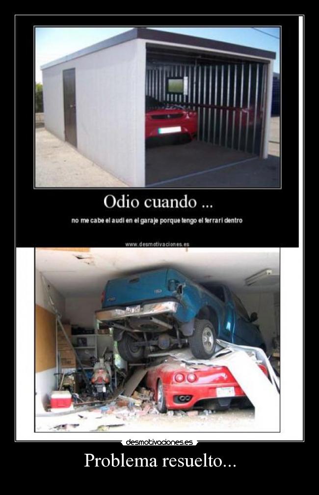 carteles ferrari aplastado garage desmotivaciones