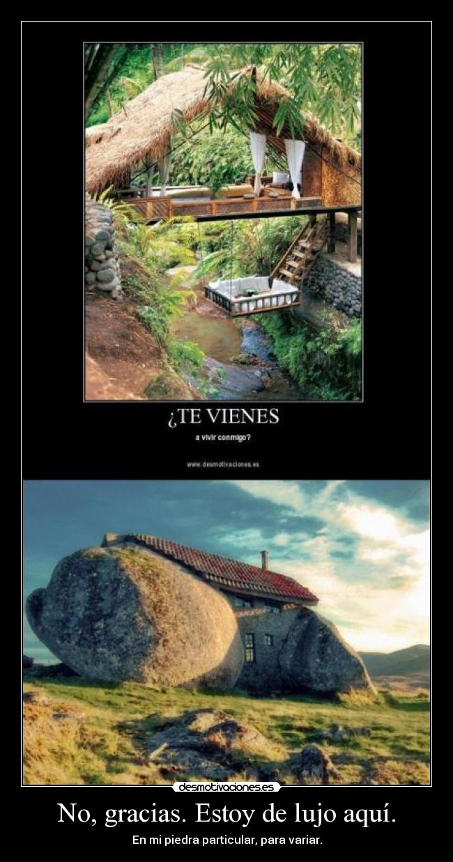 No, gracias. Estoy de lujo aquí. -