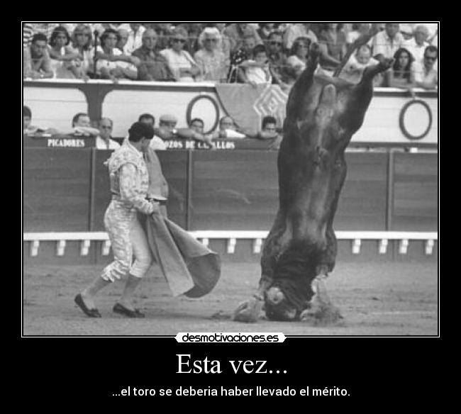 Esta vez... - ...el toro se deberia haber llevado el mérito.