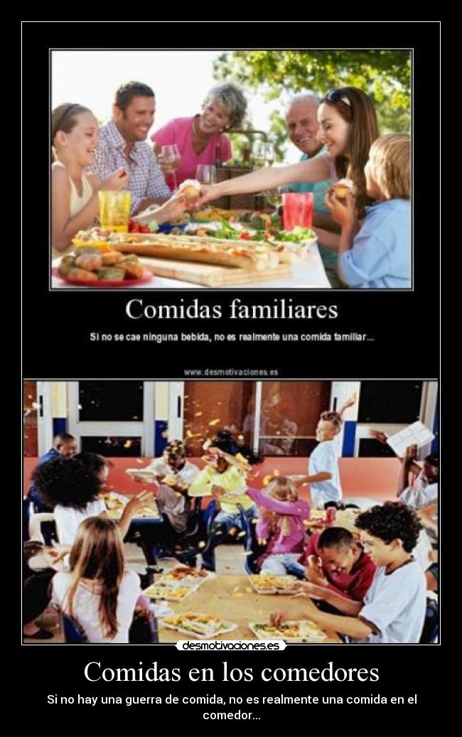 Comidas en los comedores -