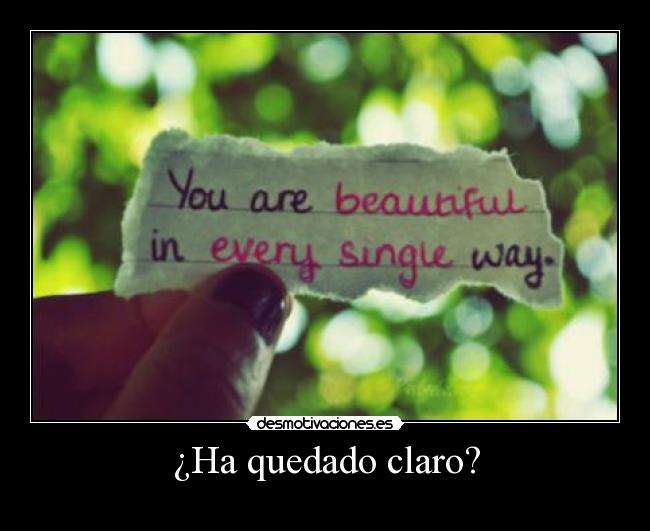 ¿Ha quedado claro? - 