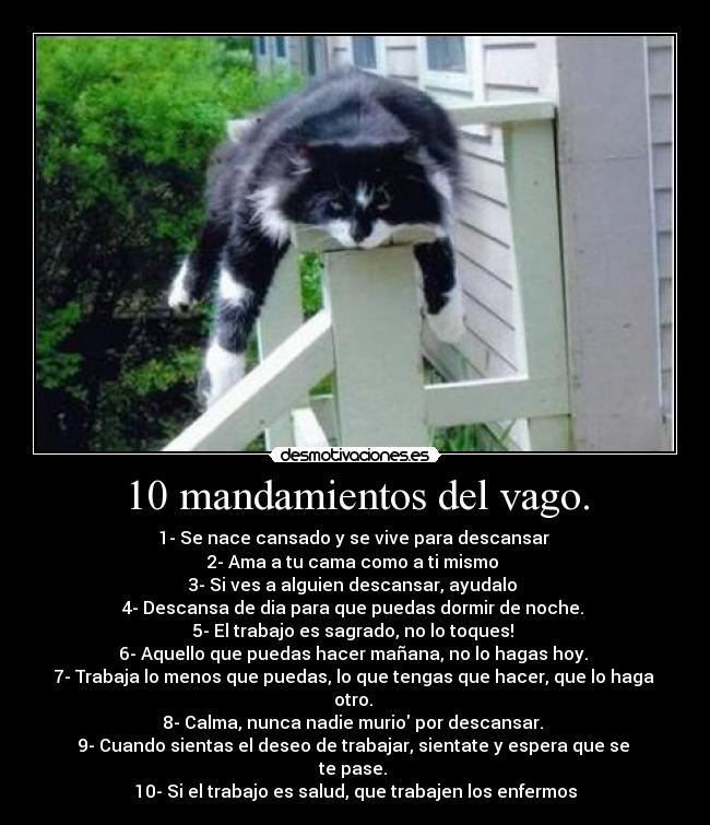 10 mandamientos del vago. - 