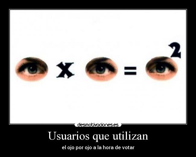 Usuarios que utilizan - el ojo por ojo a la hora de votar