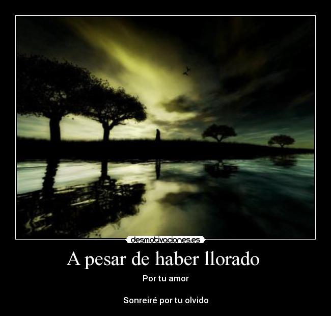 A pesar de haber llorado - Por tu amor
Sonreiré por tu olvido