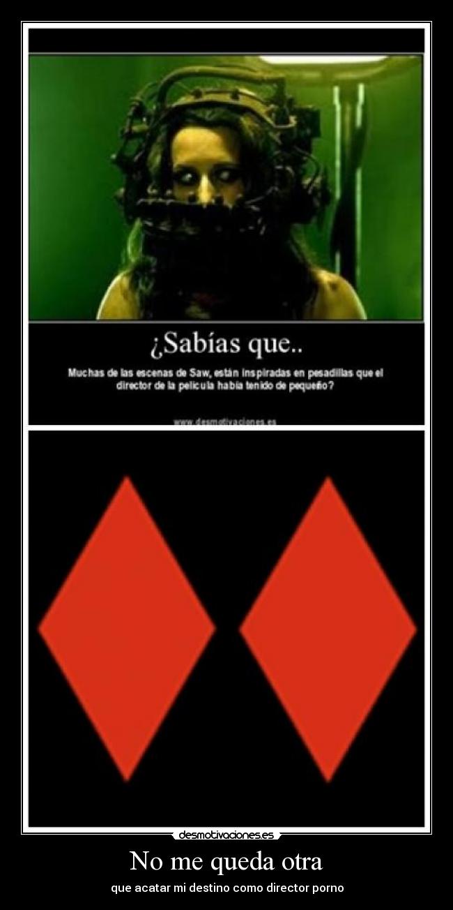 No me queda otra - que acatar mi destino como director porno