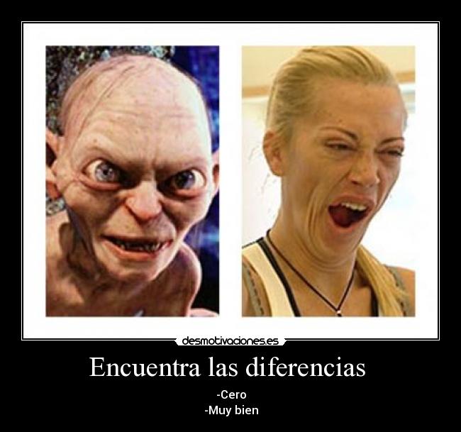 Encuentra las diferencias - -Cero
-Muy bien