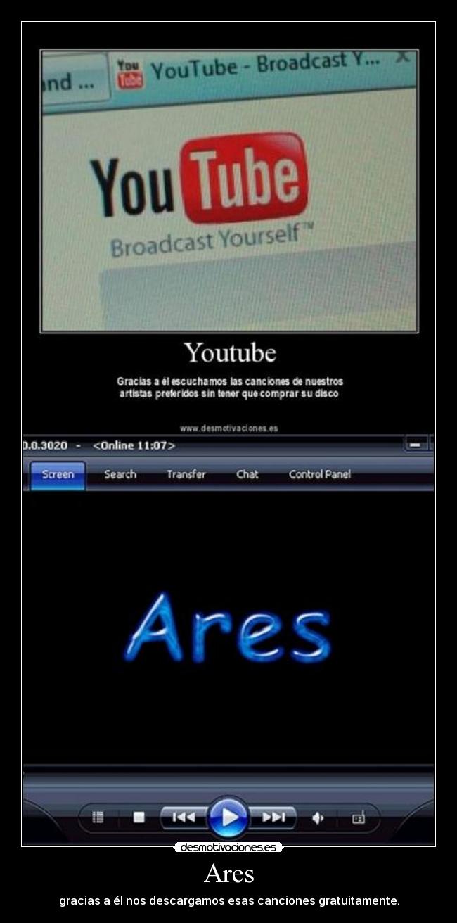 Ares - gracias a él nos descargamos esas canciones gratuitamente.