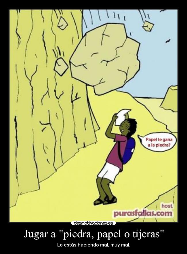 Jugar a piedra, papel o tijeras -