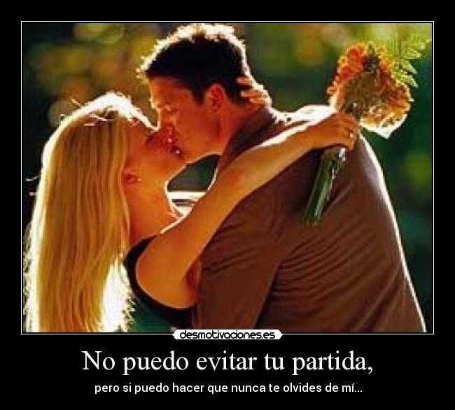 No puedo evitar tu partida, - pero si puedo hacer que nunca te olvides de mí...