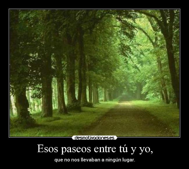 Esos paseos entre tú y yo, -