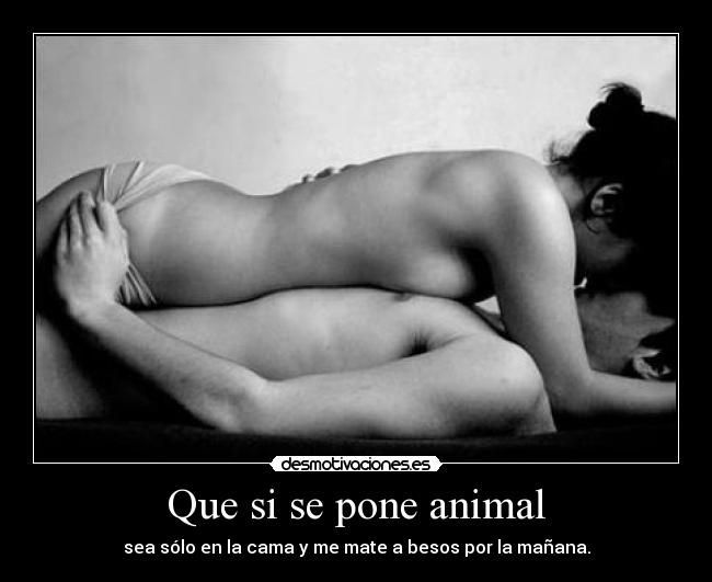 Que si se pone animal - sea sólo en la cama y me mate a besos por la mañana.