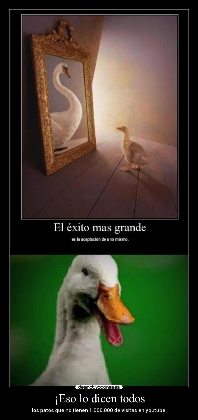 ¡Eso lo dicen todos - los patos que no tienen 1.000.000 de visitas en youtube!