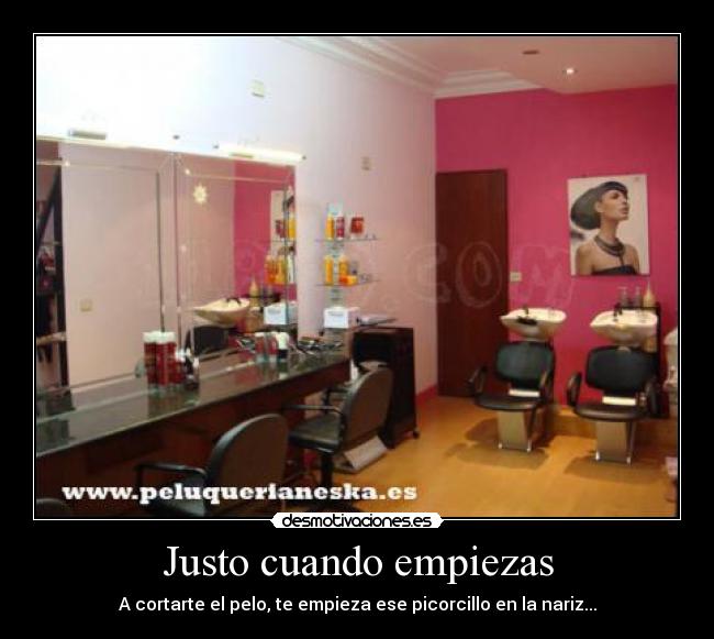 Justo cuando empiezas - A cortarte el pelo, te empieza ese picorcillo en la nariz...