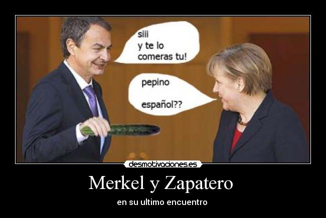 Merkel y Zapatero -