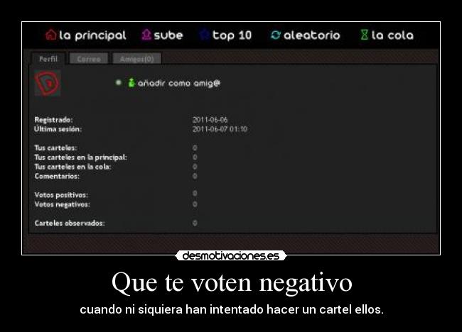 Que te voten negativo - cuando ni siquiera han intentado hacer un cartel ellos.