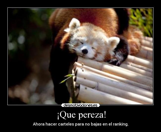 ¡Que pereza! - Ahora hacer carteles para no bajas en el ranking.