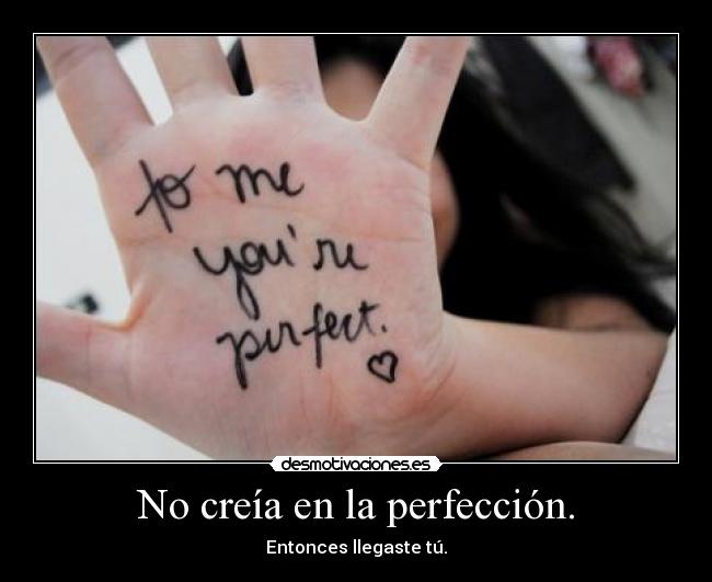 No creía en la perfección. -