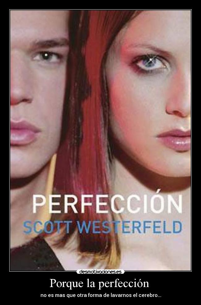 Porque la perfección - no es mas que otra forma de lavarnos el cerebro...