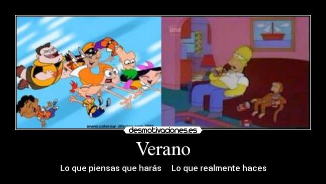 Verano - Lo que piensas que harás     Lo que realmente haces