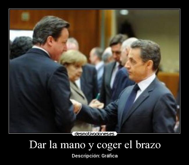 Dar la mano y coger el brazo - Descripción: Gráfica