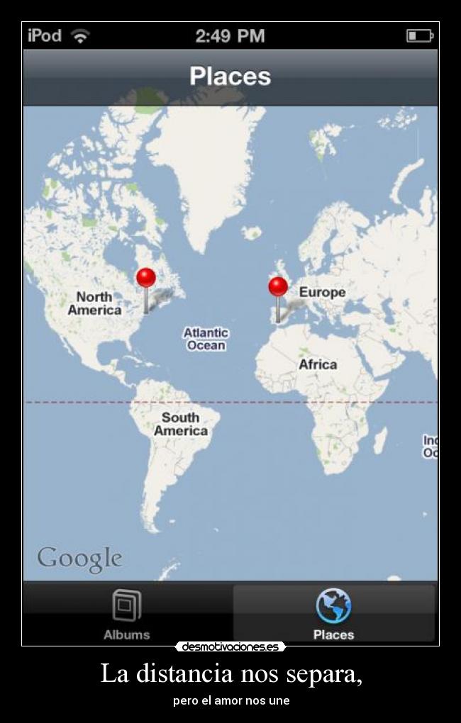 La distancia nos separa, - pero el amor nos une