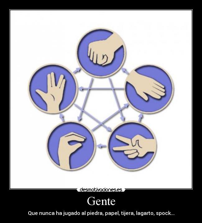 Gente - Que nunca ha jugado al piedra, papel, tijera, lagarto, spock...