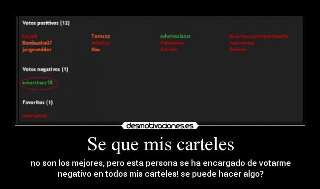 Se que mis carteles -