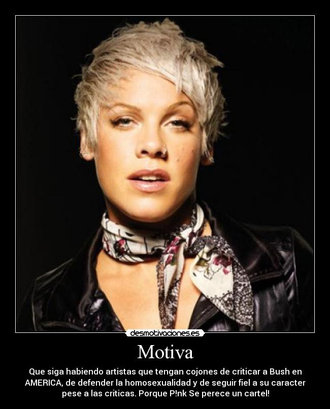 carteles pnk cantante motiva homosexualidad bush politica caracter criticas desmotivaciones