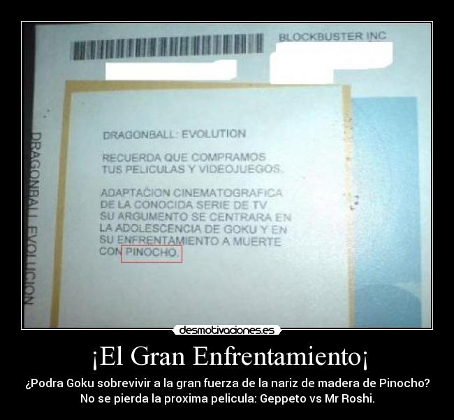 carteles goku fail pinocho dragonball desmotivaciones