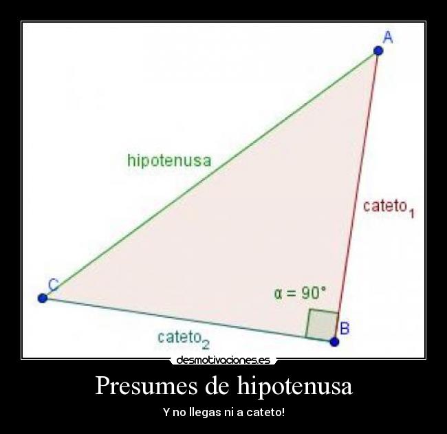 Presumes de hipotenusa - Y no llegas ni a cateto!