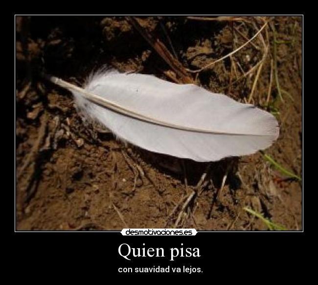 Quien pisa -  con suavidad va lejos.